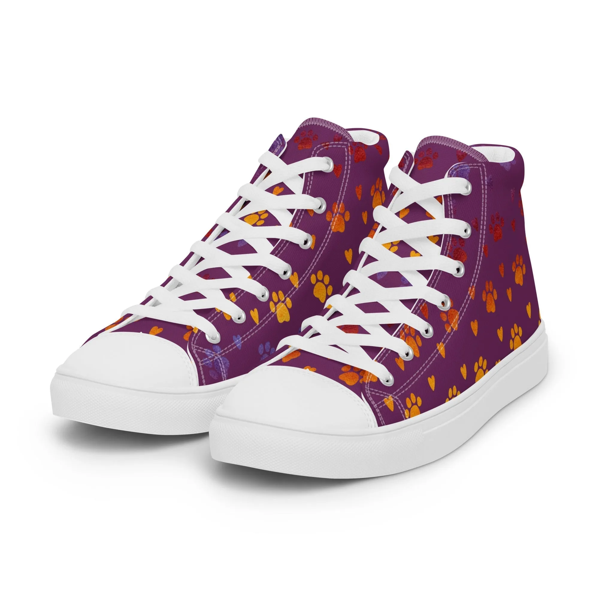 Women’s Purple Paw Prints Sneakers
