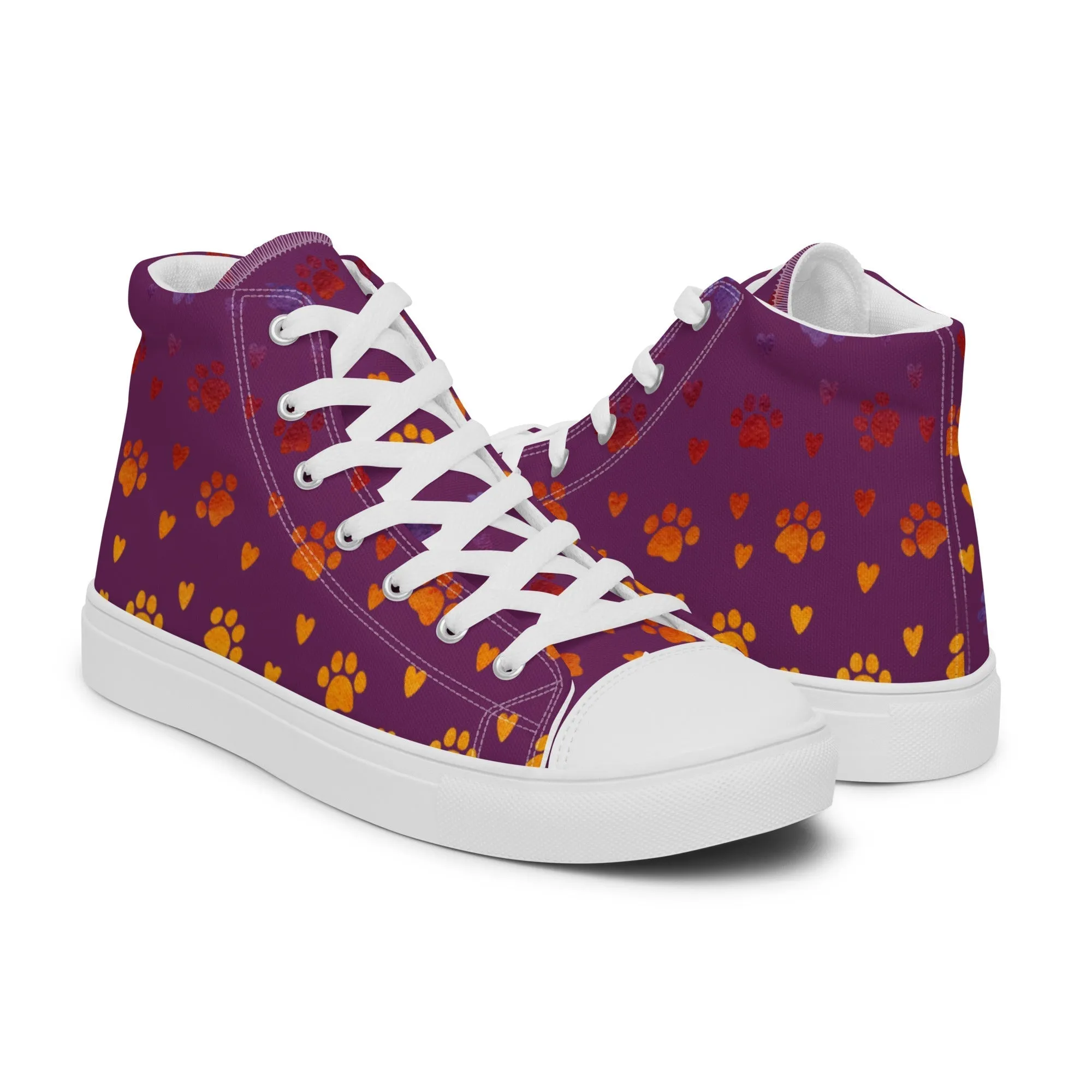 Women’s Purple Paw Prints Sneakers