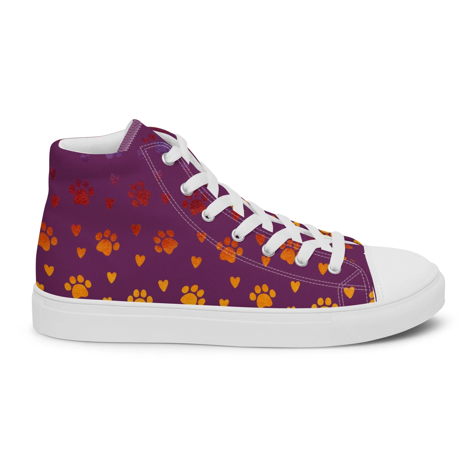 Women’s Purple Paw Prints Sneakers