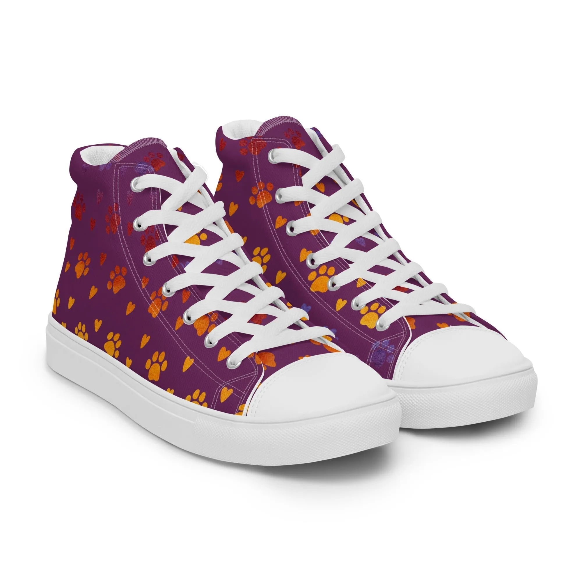 Women’s Purple Paw Prints Sneakers