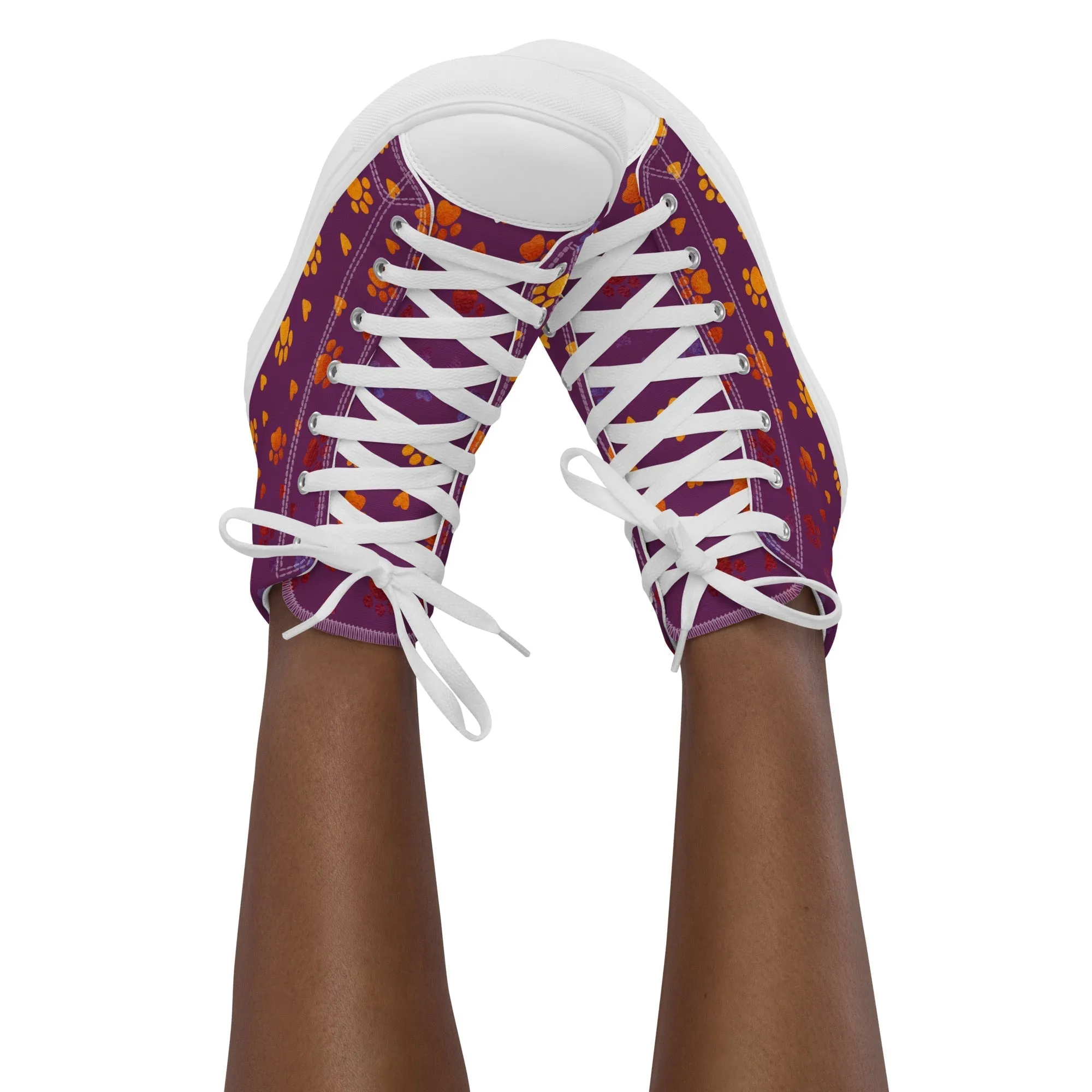 Women’s Purple Paw Prints Sneakers