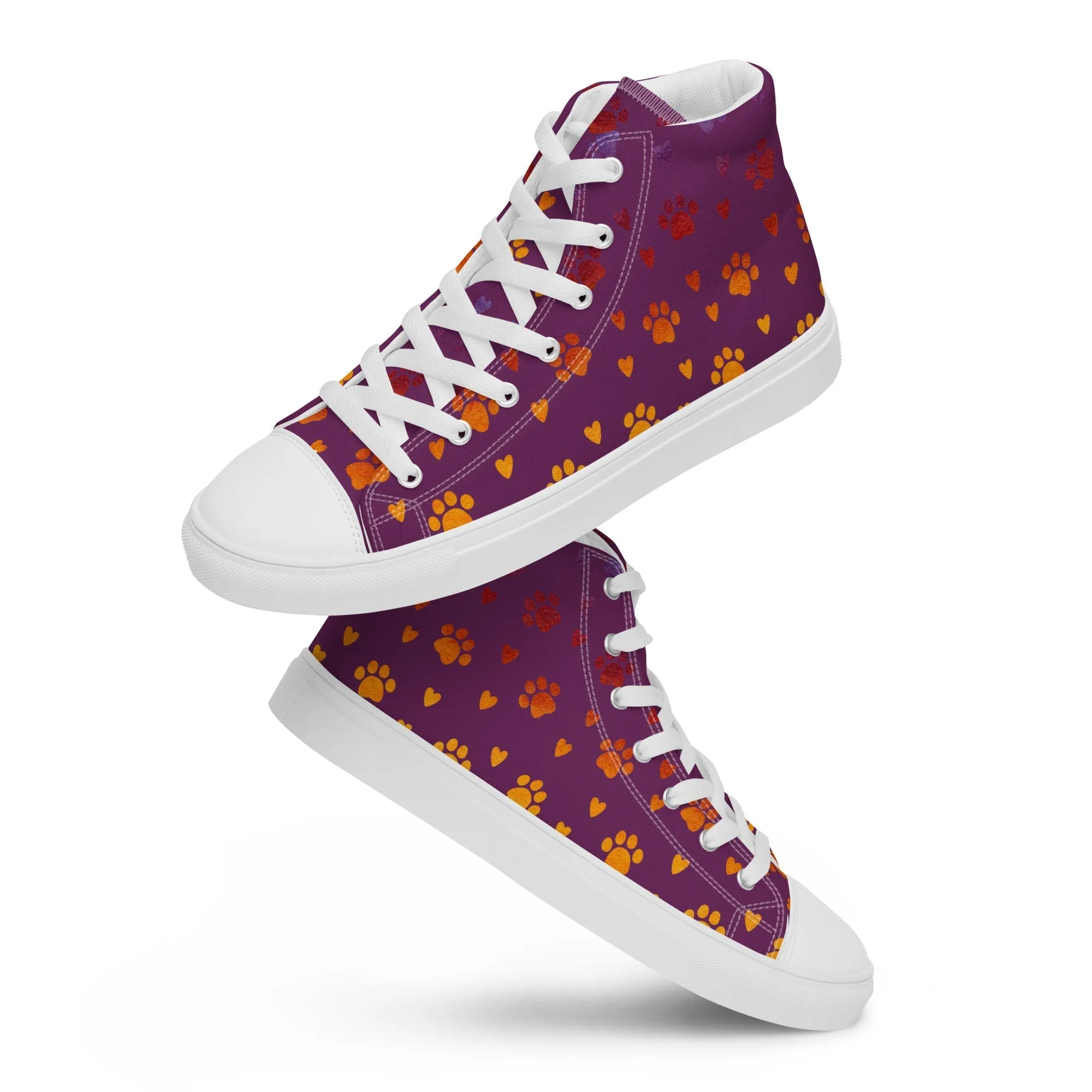 Women’s Purple Paw Prints Sneakers