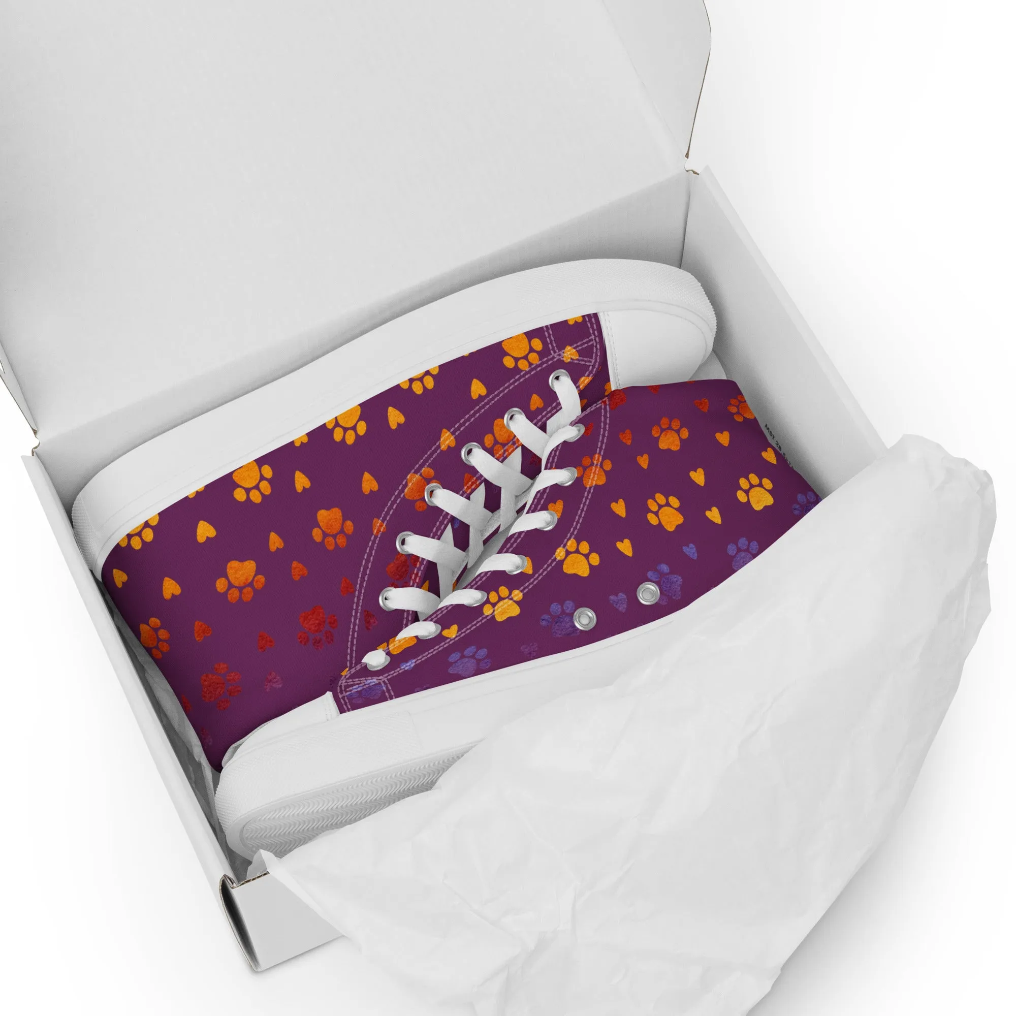 Women’s Purple Paw Prints Sneakers