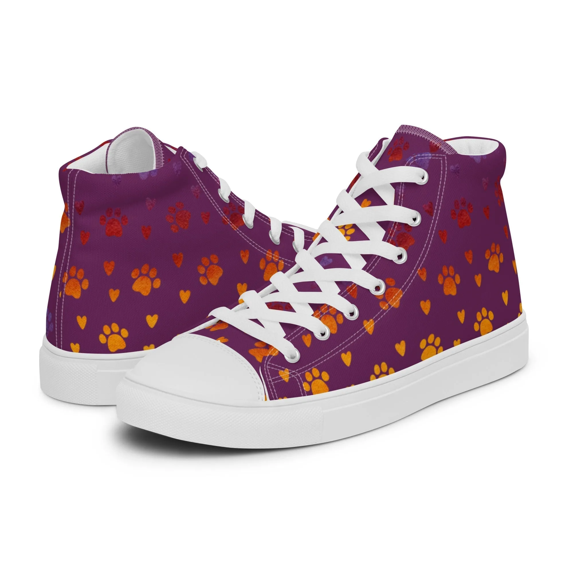 Women’s Purple Paw Prints Sneakers