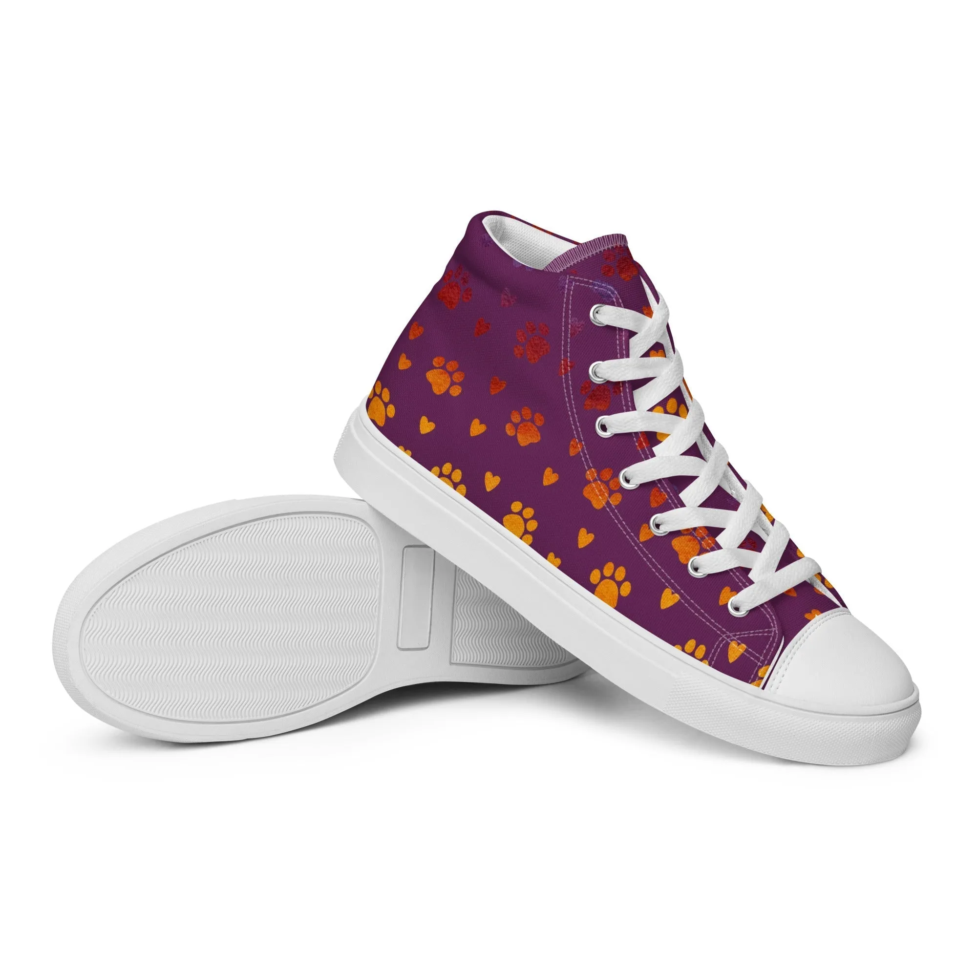 Women’s Purple Paw Prints Sneakers