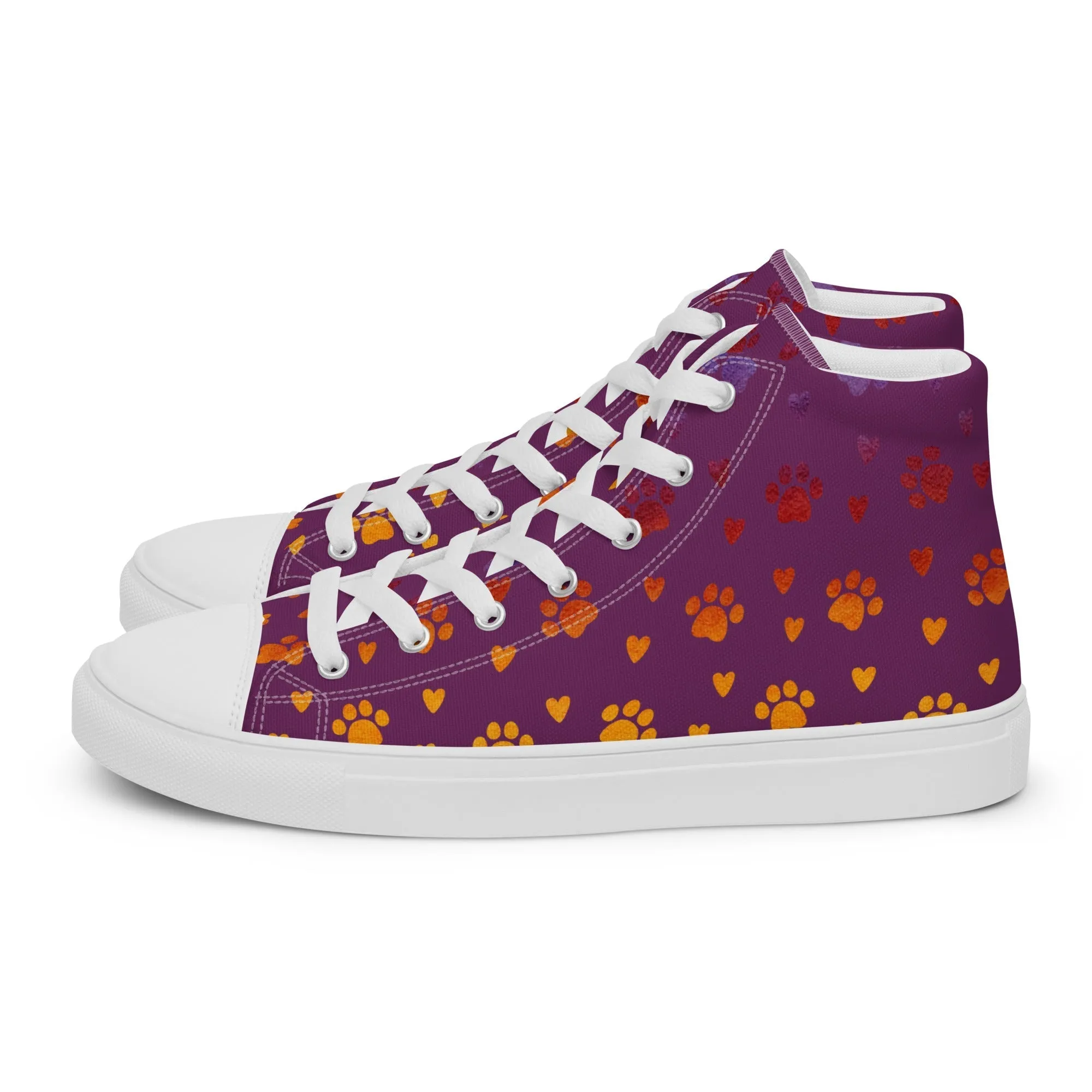 Women’s Purple Paw Prints Sneakers