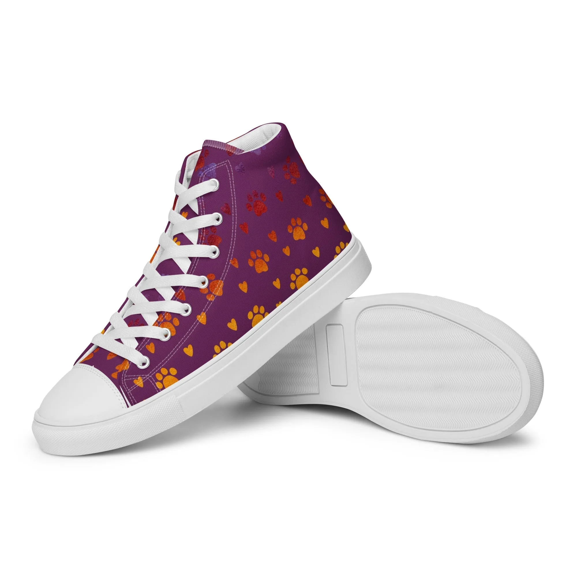 Women’s Purple Paw Prints Sneakers
