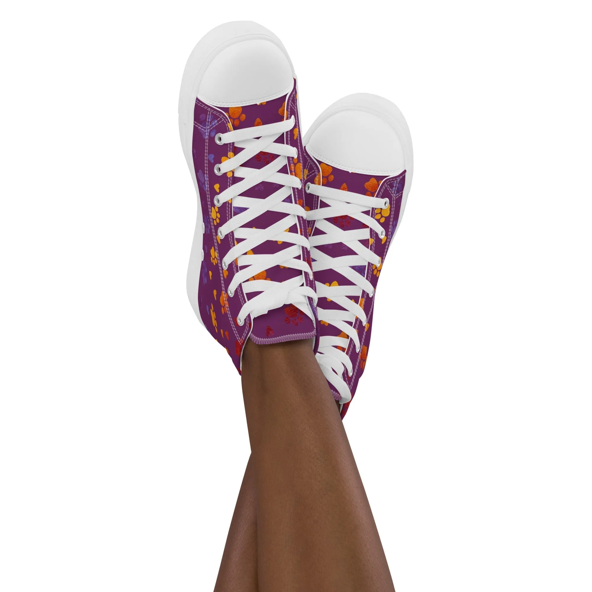 Women’s Purple Paw Prints Sneakers