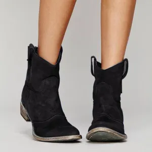 Women's Retro Leather Low Heel Shoes