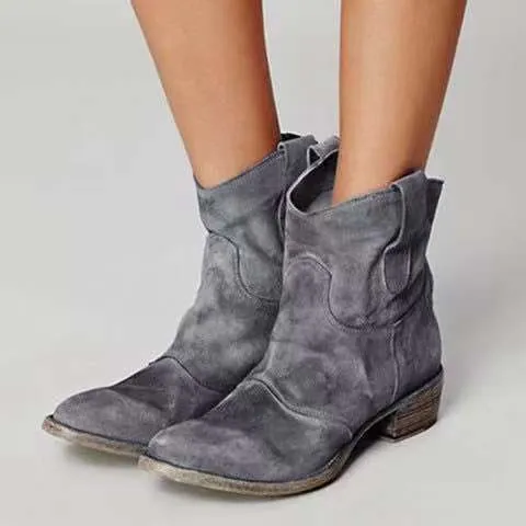 Women's Retro Leather Low Heel Shoes