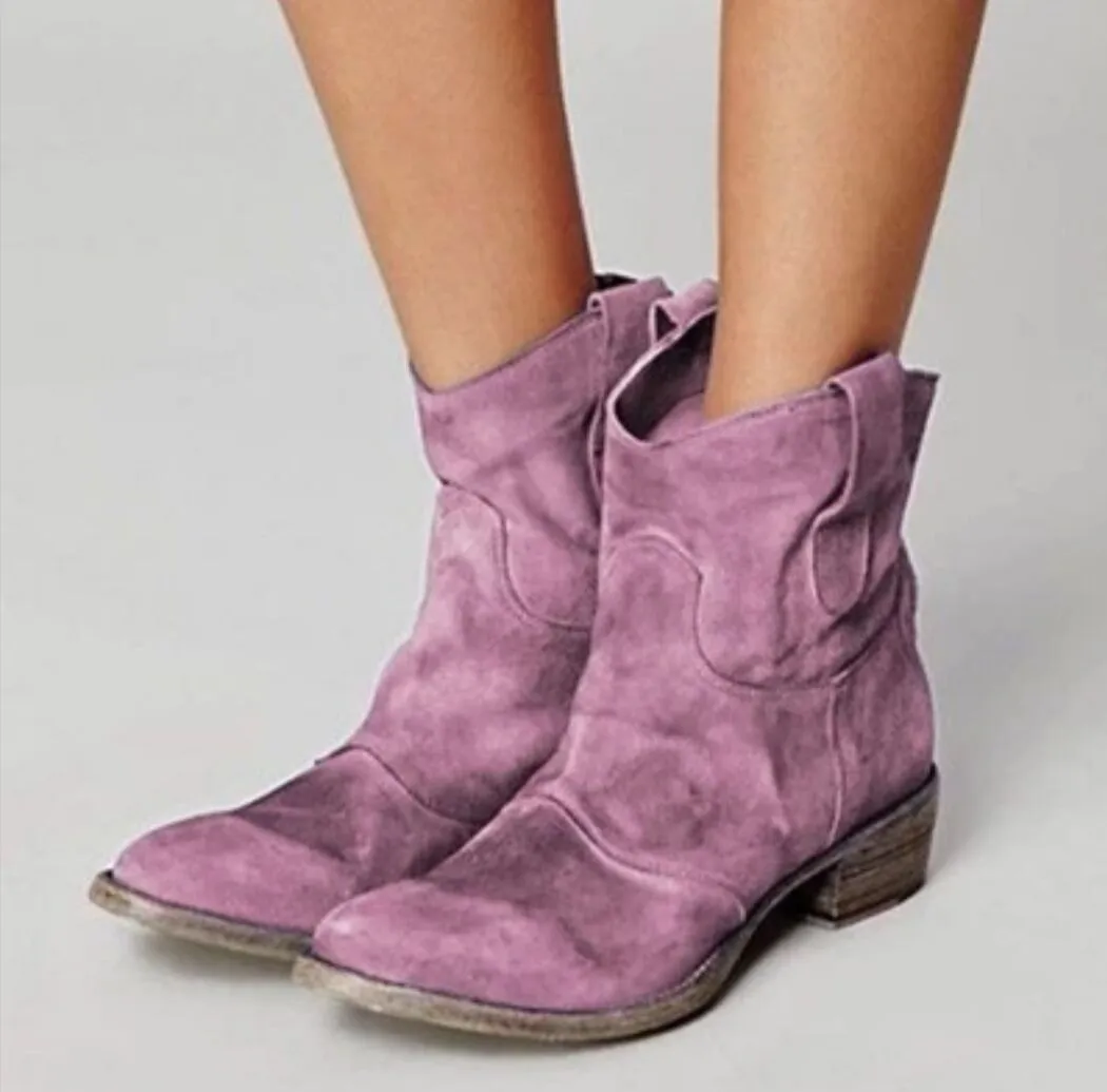 Women's Retro Leather Low Heel Shoes