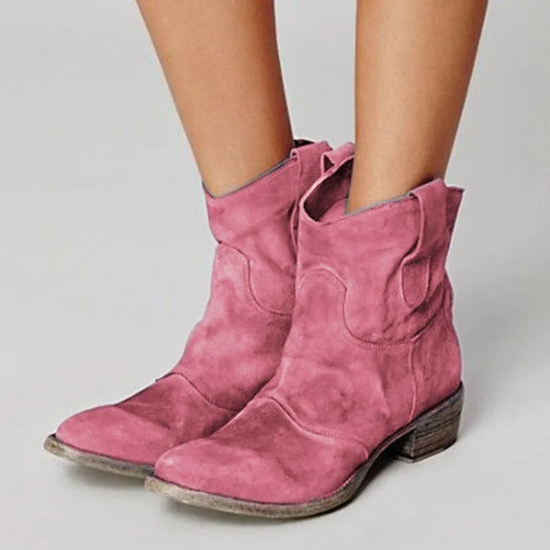 Women's Retro Leather Low Heel Shoes