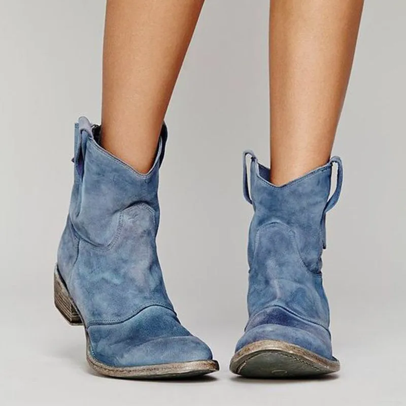 Women's Retro Leather Low Heel Shoes