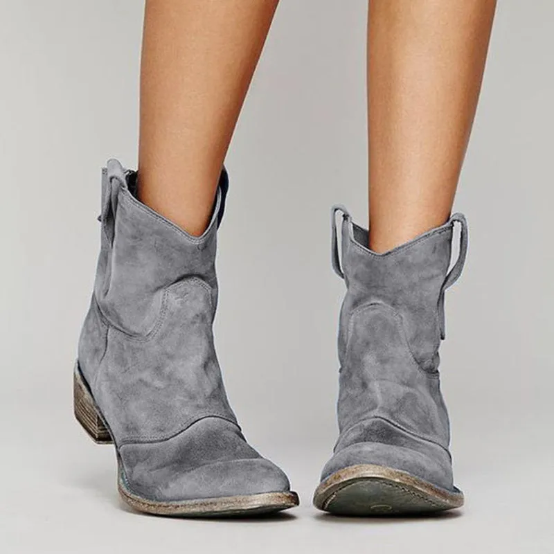 Women's Retro Leather Low Heel Shoes