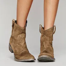 Women's Retro Leather Low Heel Shoes