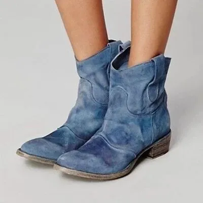 Women's Retro Leather Low Heel Shoes