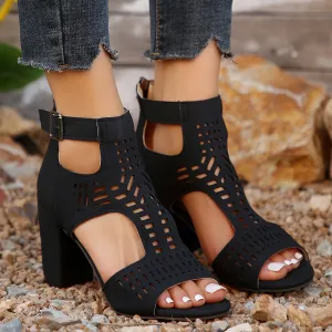 Women's Retro Stacked Heeled Orthopedic Sandals