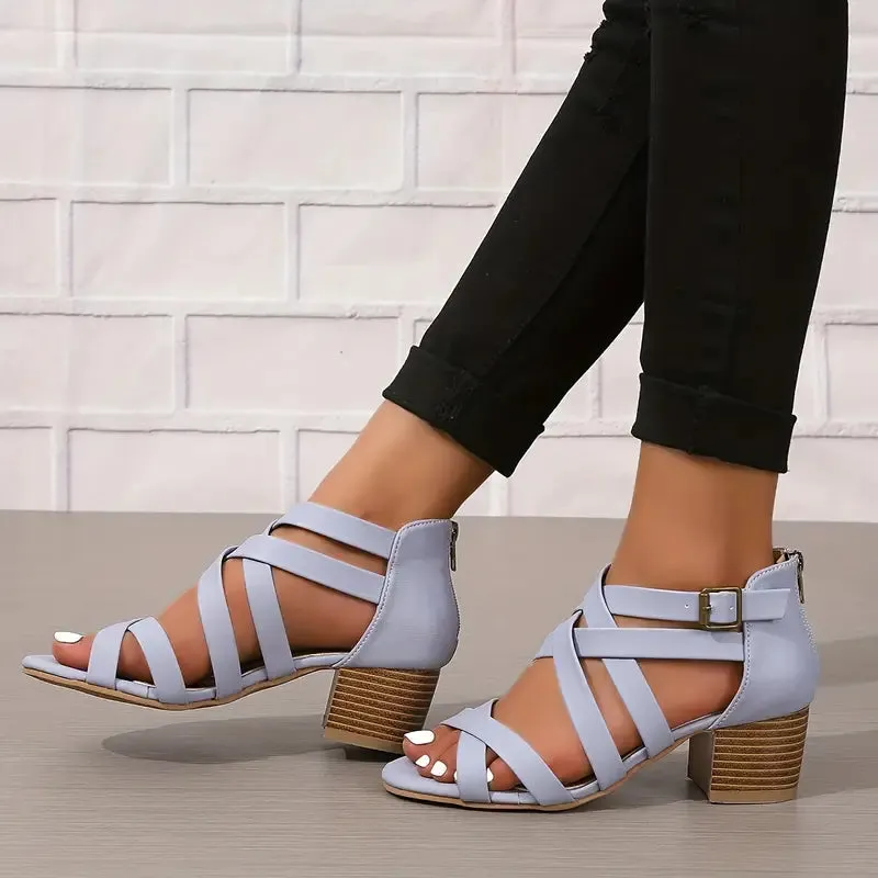 Women's Retro Stacked Heeled Orthopedic Sandals