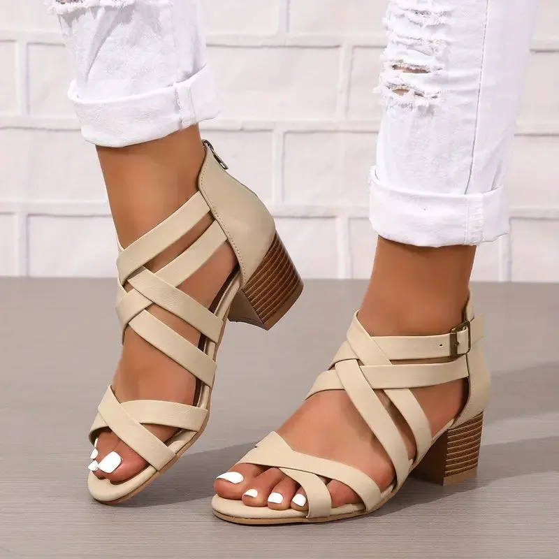 Women's Retro Stacked Heeled Orthopedic Sandals