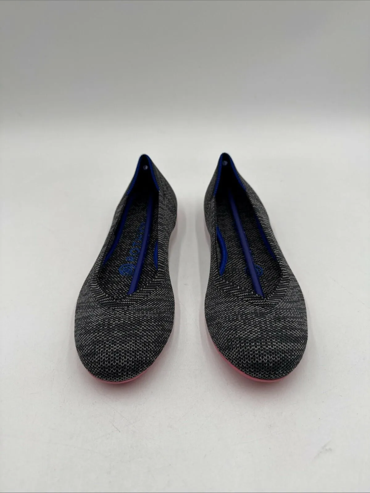 Women’s Rothy’s The Flats Color Gray Birdseye Flats Pink Sole Size 6 - Very Good