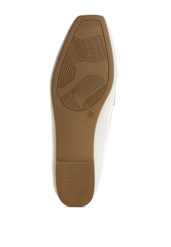 Women's White Dorlina Studded Faux Leather Loafers